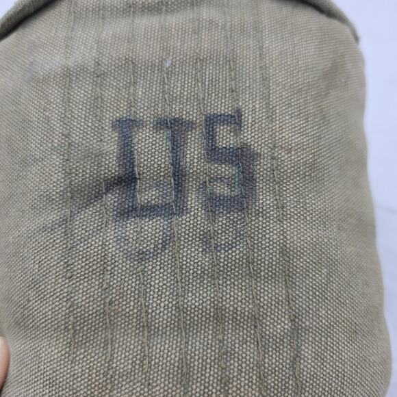 Vintage US Military Army Metal Aluminum Canteen w/ Belt & Cover 1939-1943 WW2 - Picture 12 of 12